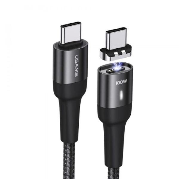 USAMS 1.5m 100W Type-C / USB-C PD pikalatausjohto magneettisella päällä, US-SJ466 U58