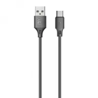 HW WeKome 3m Full Speed USB-A -> USB-C, Android & Apple C-tyypin Data Sync / Latauskaapeli (musta)