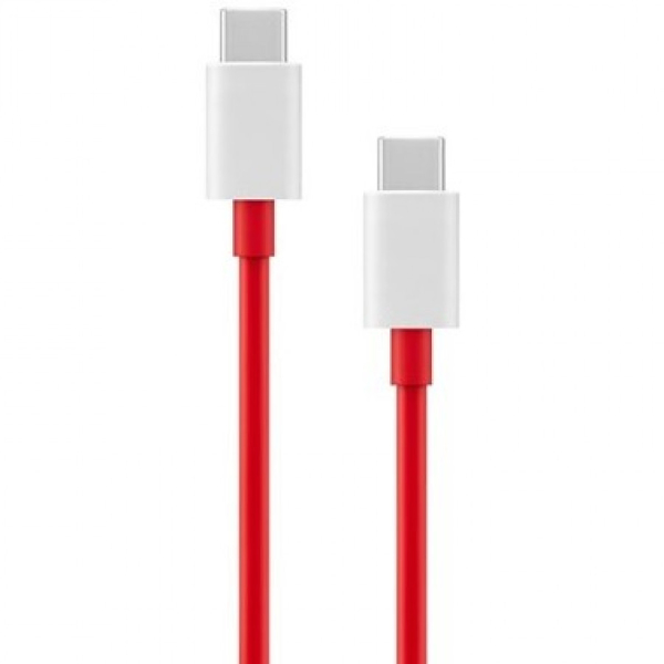 OnePlus Warp Ultravooc Charge 120W USB-C -> USB-C -kaapeli, 100cm, punainen/valkoinen