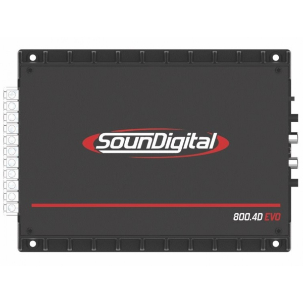 Soundigital SD800.4D EVO 4ohm, 4Ω: 4x 110W RMS, mono 4Ω: 2 x 400 W RMS