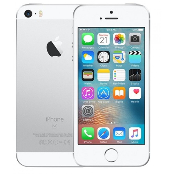 iPhone SE 32GB akku 100%  valkohopea, käytetty, toimivuustakuu 1kk