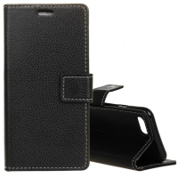 Honor 7s / Huawei Y5 2018 musta suojakotelo, Litchi