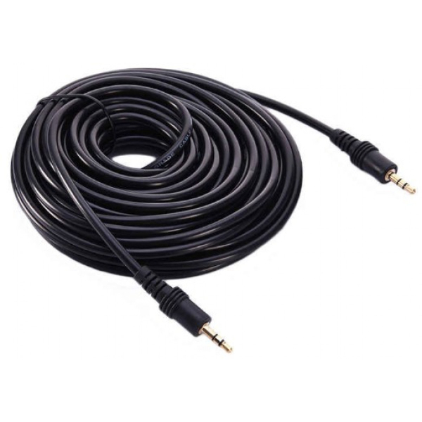 Äänikaapeli, 3,5mm plugi, uros-uros, 10m