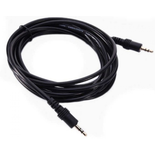 Äänikaapeli, 3,5mm plugi, uros-uros, 5m