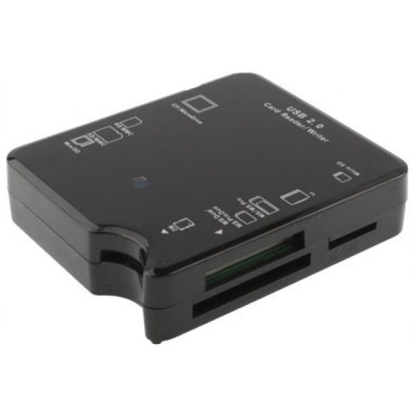 ALL IN 1 muistikortinlukija (SD MMC / RS MMC / TF / M2 / MS Pro / MS Pro Duo / CF / XD) USB 2.0 musta