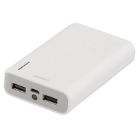 Varavirtalähde, 6000 mAh, 2A, 2xUSB, taskulamppu, valkoinen Deltaco
