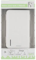 Alternative view of Varavirtalähde, 6000 mAh, 2A, 2xUSB, taskulamppu, valkoinen Deltaco