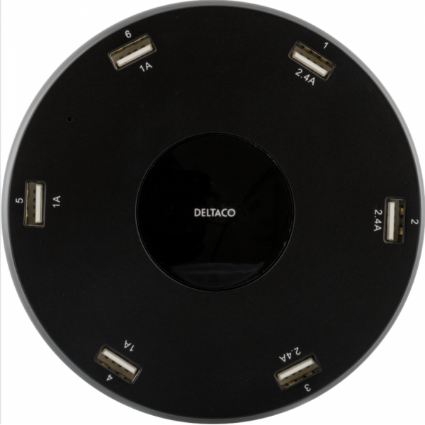 DELTACO 6-porttinen USB-hubi