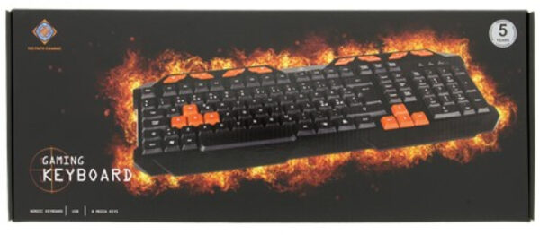 DELTACO GAMING 024 pelinäppäimistö, anti-ghosting, USB, musta/oranssi - Image 2