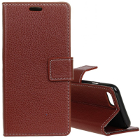 Honor 7s / Huawei Y5 2018 ruskea suojakotelo, Litchi