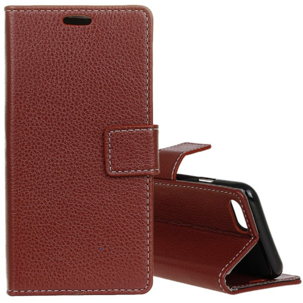 Honor 7s / Huawei Y5 2018 ruskea suojakotelo, Litchi