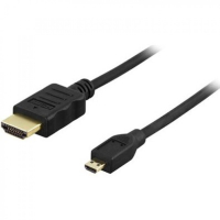 Deltaco HDMI-> MicroHDMI 2m kaapeli HDMI 1.4 High Speed 19-p 4K,1080p musta