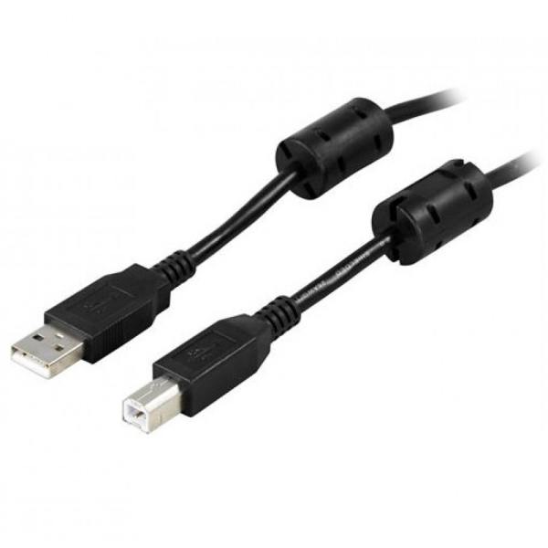 Deltaco FUJT 5m USB 2.0 kaapeli A-B u-u, musta