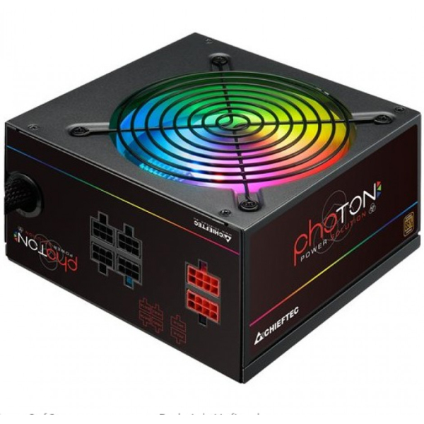 CHIEFTEC Photon RGB 650W ATX 12V 85 proc Bronze Active PFC 120mm hiljainen RGB tuuletin, modulaarinen virtalähde