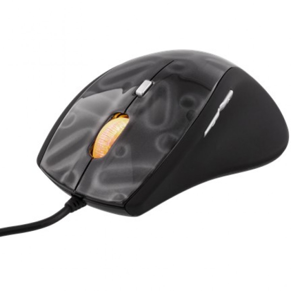 DELTACO GAMING optinen hiiri, 500 - 1600 dpi, 6 painiketta ja rulla, USB, musta, rullassa LED-valo