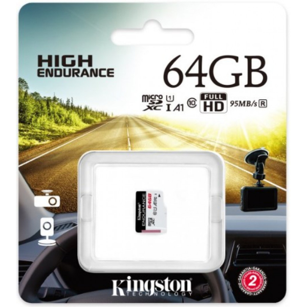 Kingston 64 Gt microSD High Endurance UHS-I Speed Class 1 (U1) -muistikortti