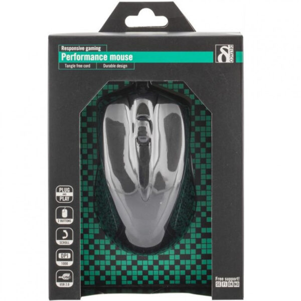 DELTACO optinen pelihiiri, 3 painiketta + rulla, 1000 DPI, USB, 1,4m kaapeli, musta - Image 2
