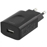 DELTACO 2,4 A, 12 W seinälaturi, 5V, USB, 1 USB-A-portti, musta