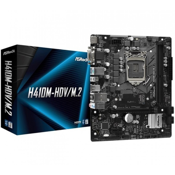 ASRock H410M-HDV/M.2, LGA1200, mATX-emolevy (22,6 x 18,8 cm)