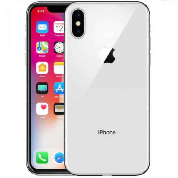 Apple iPhone X 256GB Hopea, takuu 12kk, tehdaskunnostettu