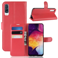 Case for Galaxy A50, Punainen with Wallet & Holder & Card Slots
