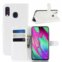 Samsung A40 suojakotelo Litch valkoinen