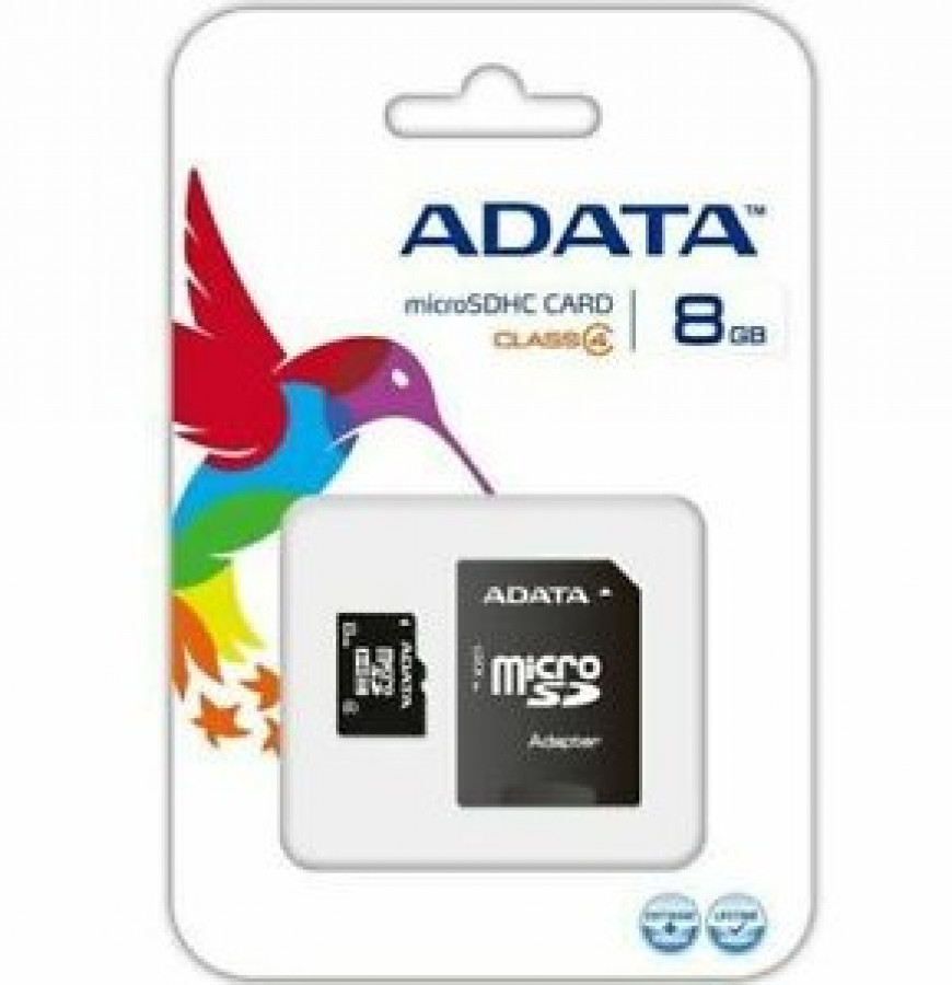 ADATA 8GB MicroSDHC Class 4 + Adapter
