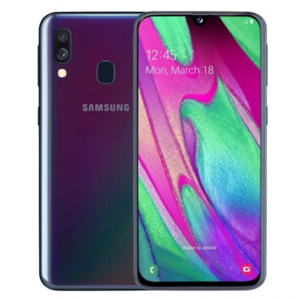 SAMSUNG GALAXY A40 4/64GB käytetty takuu 1kk, väri vaihtelee