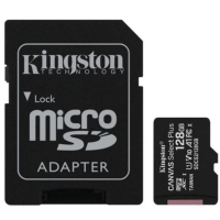 KINGSTON 128GB microSDXC 100Mbit luku Canvas Select Plus 100R A1 C10 Card + Adapteri