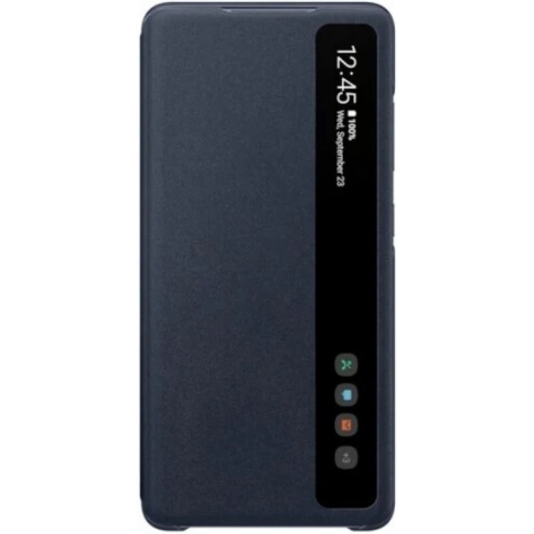 Samsung Galaxy S20 FE Clear View Cover tummansininen suojakotelo