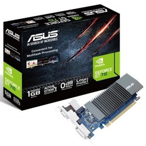 Asus GeForce GT 710, 1Gb, PCI-E, VGA/ DVI/ HDMI, passiivinen jäähdytys