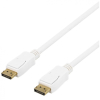 5m DisplayPort näyttökaapeli, DP1.2 Ultra HD 3840 x 2160 4K taajuudella 60 Hz, 21,6 Gb/s 20-pinninen uros - uros, valkoinen
