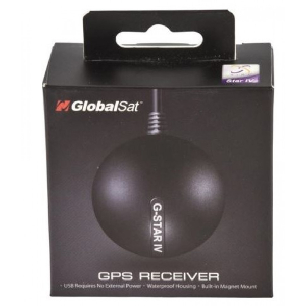GlobalSat GPS, USB-liitoksella, magneetti- / imukuppikiinnitys, 48-kanava BU353S4
