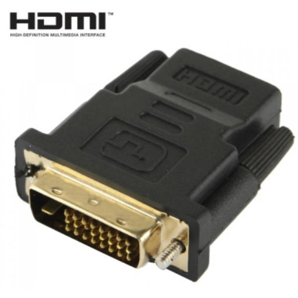 Smartte Qnect DVI-D 24+1 Pin uros - HDMI 19 Pin naaras Adapteri