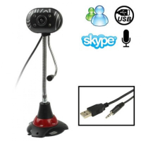 Nettikamera mikrofonilla USB & 3.5mm plugi 1.2m johto VGA webcam