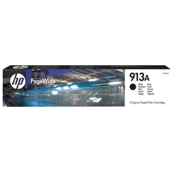 HP 913A, Musta, alkuperäinen PageWide mustepatruuna, malleihin PageWide 352, MFP 377, PageWide Managed MFP P57750, P55250, PageWide Pro 452, 477, 552