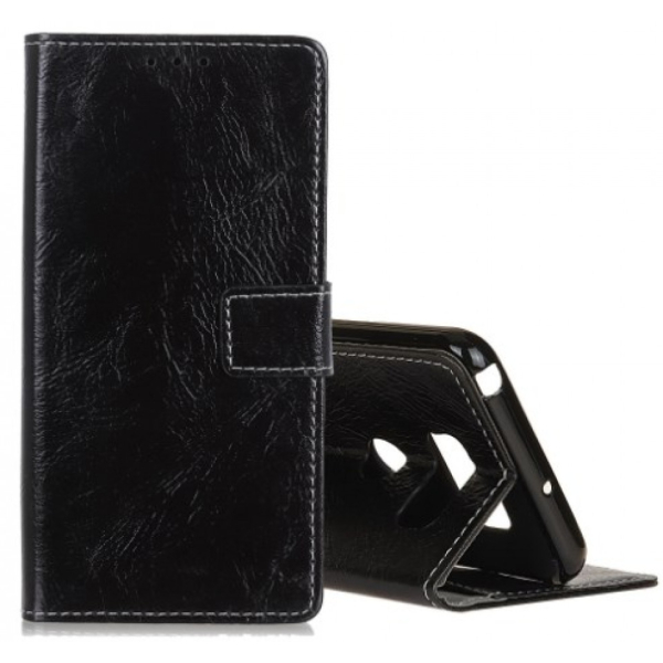 LG Q60, Suojakotelo jossa korttipaikkoja & valokuvakehys (musta) RCH