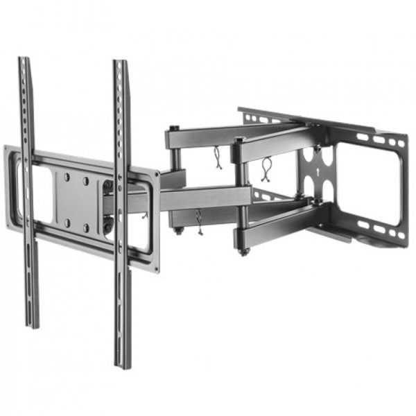 DELTACO näytön seinäteline, 32" - 55", maks. 40kg, kallistus, kääntäminen, VESA, musta