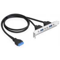 DeLOCK USB 3.0, PCI-peitelevy, 2xUSB 3.0 A naaras - 1xIDC20 uros 0,4m, sisäinen kaapeli