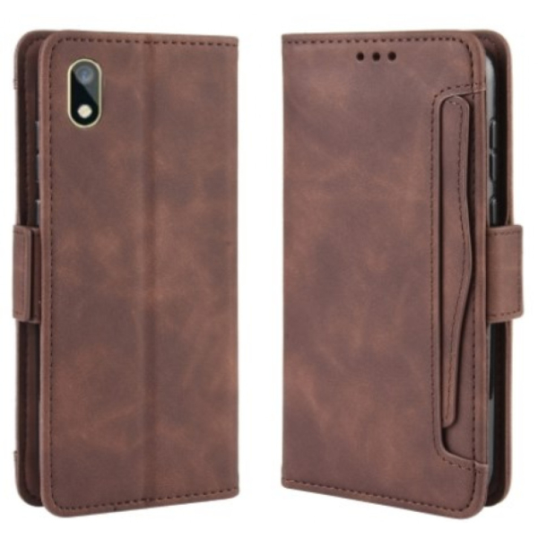 Honor 8S / Huawei Y5 (2019) suojakotelo, jossa on erillinen korttipaikka Ruskea