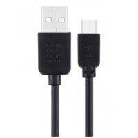 HW 1M USB-A MicroUSB johto (musta)