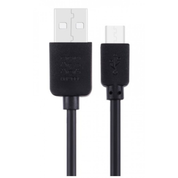 HW 1M USB-A MicroUSB johto (musta)