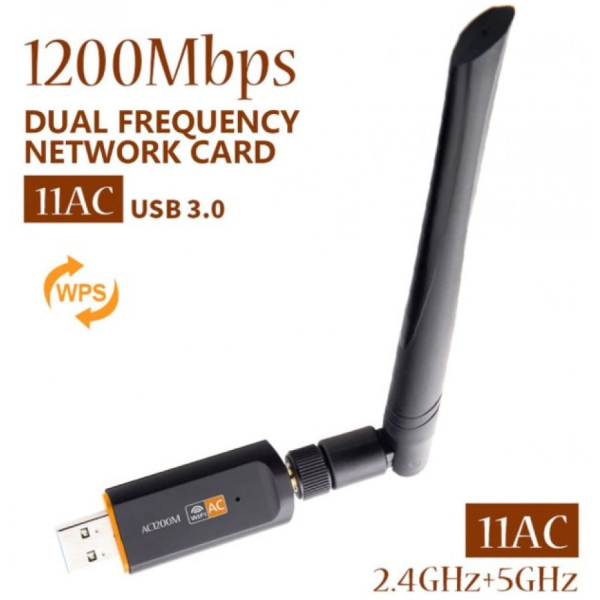 1200Mbps Wireless 2.4/5Ghz WiFi USB Adapter Dual Band 802.11AC