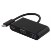 DELTACO USB-C VGA ja USB A adaptereihin, USB-C , PD 60W