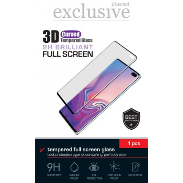 Samsung Note 10 musta reunus 3D suojalasi INSMAT