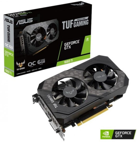 Asus GeForce GTX 1660 Ti TUF Gaming EVO - OC Edition -näytönohjain, 6GB GDDR6 PCIe 3.0, DVI/2xHDMI/DP - Image 2