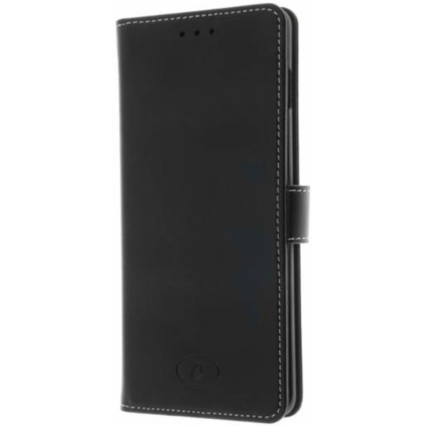 Samsung S10+ musta suojakotelo, aitoa nahkaa, Insmat EXCLUSIVE FLIP CASE