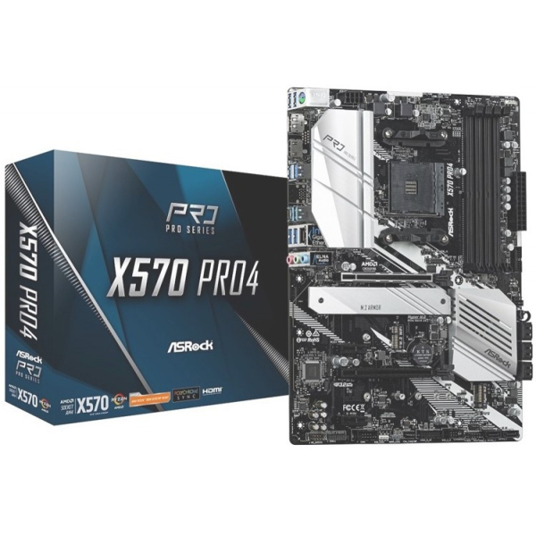 ASRock X570 Pro4, ATX-emolevy AM4, AMD X570, 4 x DDR4, HDMI/DP