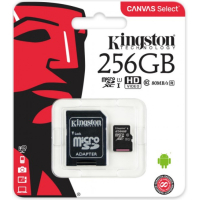 KINGSTON microsSD 256GB Canvas Select Class 10 UHS-I speed upto 100MB/s
