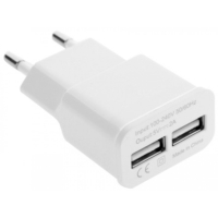 Lidu USB-A 2x 5V / 2.1A seinälaturi valkoinen